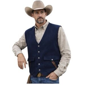 Black Schaefer Outfitter 825 Vest Wool Blend Snap Front Western Men’s L